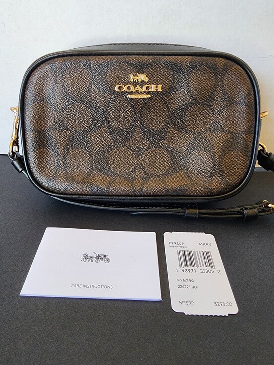Coach Handbags - ✨️NWT✨️ Coach Signature Belt Bag Crossbody, Black & Brown, 2019, $298 MSRP